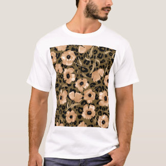 T-shirt Aquarelle léopard floral : Motif sans fin