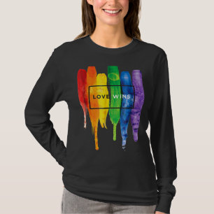 T-shirt Aquarelle Lgbt Love gagne Rainbow Paint Typographi