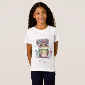 T-Shirt Aquarelle Little Ombre Owl (Devant entier)