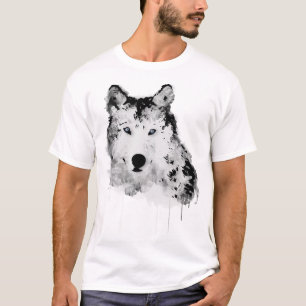 T-shirt Aquarelle Loup Sauvage