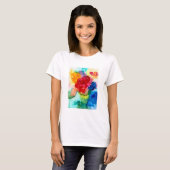 T-shirt Aquarelle magnifique art rose abstrait (Devant entier)