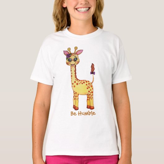 T-shirt Aquarelle mignonne bébé Giraffe (Devant)