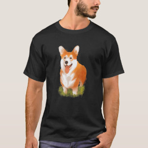 T-shirt Aquarelle mignonne Corgi Chien Hommes Garçons Fill