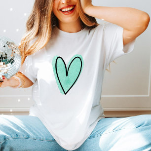 T-shirt Aquarelle minimaliste d'amour Coeur mignon