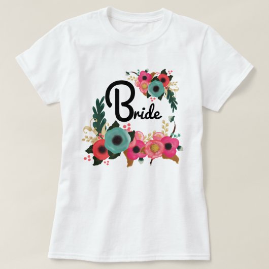 T-shirt Aquarelle moderne Floral Bachelorette (Design devant)