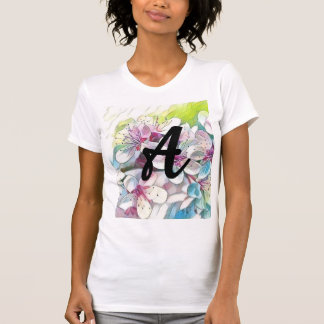 T-shirt Aquarelle Monogram Modern Rose Chercher Blossom