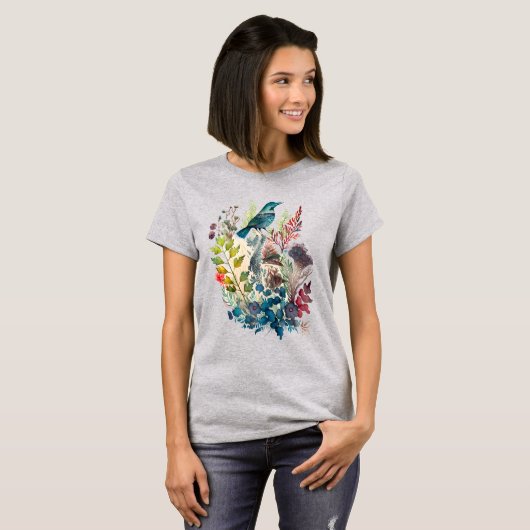 T-shirt Aquarelle Nature Folk Illustrations (Devant entier)