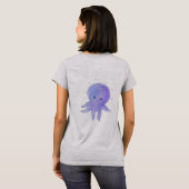 T-shirt Aquarelle octopique violette claire (Dos entier)