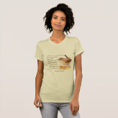 T-shirt Aquarelle "Ode to Spring" Oiseau Brown Poème natur (Devant entier)