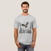 T-shirt Aquarelle originale Frappe ou Chasse Chouette Oise (Devant entier)