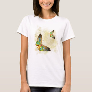 T-shirt *~* Aquarelle Papillon or sur Parties scintillant 