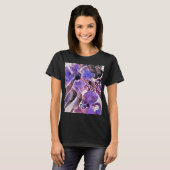 T-shirt Aquarelle Peinture florale violette et violette (Devant entier)