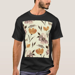 T-shirt Aquarelle pivoine pavot, motif floral abstrait.