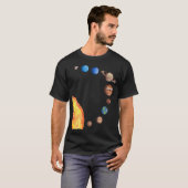 T-shirt Aquarelle Planètes Soleil Terre Mars Jupiter Satur (Devant entier)
