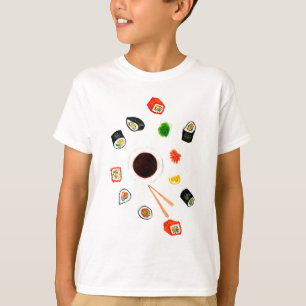 T-shirt Aquarelle réglée de sushi