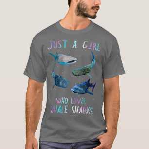 T-shirt Aquarelle Requin Océan Juste Une Fille Qui Aime La