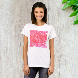 T-shirt Aquarelle romantique Coeurs et flèches roses Motif