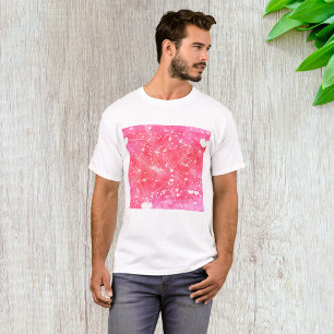 T-shirt Aquarelle romantique Coeurs et flèches roses Motif