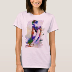 T-shirt Aquarelle rose Ballerina Art contemporain