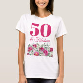 T-shirt Aquarelle rose chaud Peonies 50 & Fabuleux (Devant)