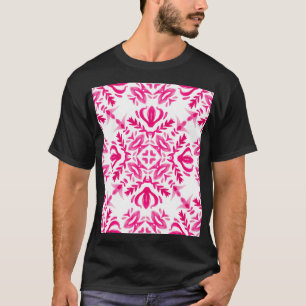 T-shirt Aquarelle rose : conception géométrique des carrea