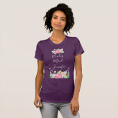 T-shirt Aquarelle rose de Bridesmaid Cadre Floral (Devant entier)