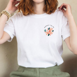 T-shirt Aquarelle rose Floral Momie personnalisée à être