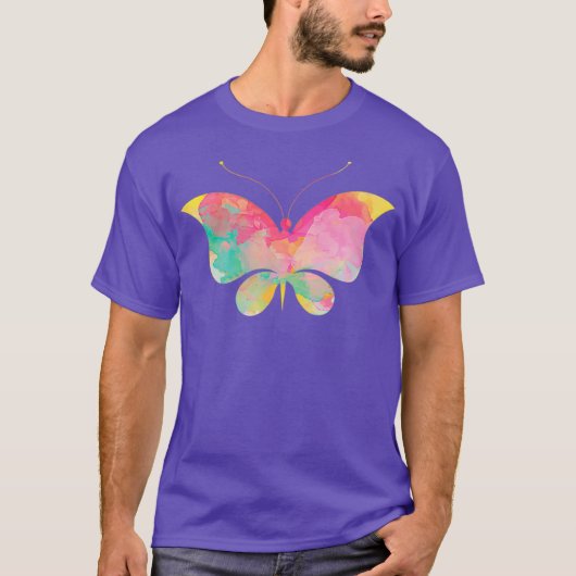 T-shirt Aquarelle rose Papillon Science Amateurs Premium (Devant)