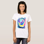 T-shirt Aquarelle rose pop art bleu (Devant entier)