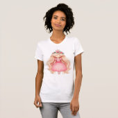 T-shirt Aquarelle rose princesse Anniversaire (Devant entier)