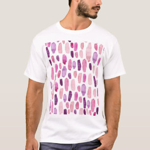 T-shirt Aquarelle : Rose, Violet Motif.
