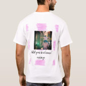 T-shirt Aquarelle rose violet père fils papa ajouter l'ima (Dos)
