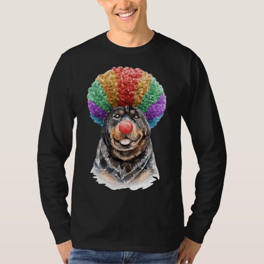 T-shirt Aquarelle Rottweiler clown (Devant)