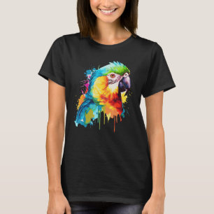 T-shirt Aquarelle rouge perroquet macaw Oiseau coloré 1