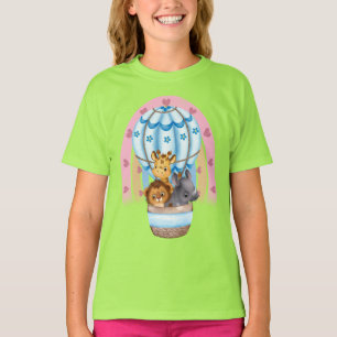 T-shirt Aquarelle Safari Animaux Giraffe, Rino, Lion Hot