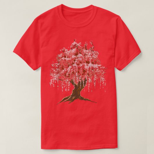 T-shirt Aquarelle Sakura Cherry Blossom Tree (Design devant)