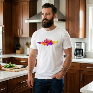 T-shirt Aquarelle Skyline de Chicago en blanc