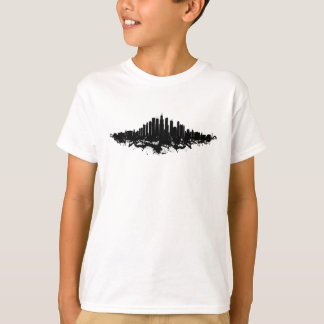 T-shirt Aquarelle Skyline de Chicago noir et blanc