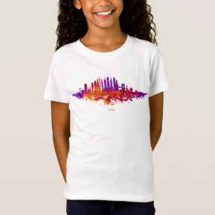 T-Shirt Aquarelle Skyline de New York en blanc