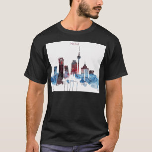T-shirt Aquarelle Skyline Madrid Espagne