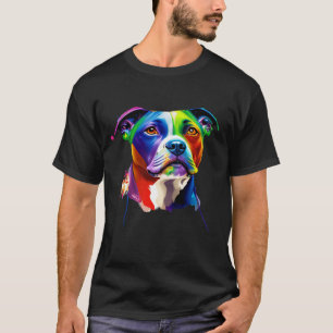 T-shirt Aquarelle Stafford Shire Bull Terrier Chien Hommes