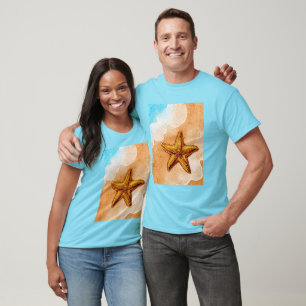 T-shirt Aquarelle Starfish sur la plage