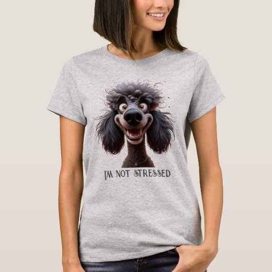 T-shirt Aquarelle Stress Poodle amusant chien animal anima (Devant)