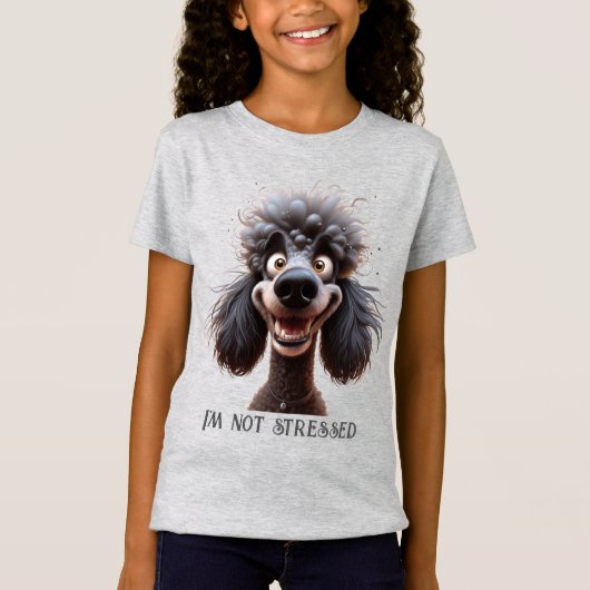 T-Shirt Aquarelle Stress Poodle amusant chien animal anima (Devant)