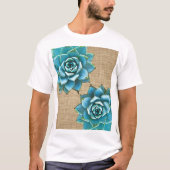 T-shirt Aquarelle succulente sur Burlap Tan (Devant)