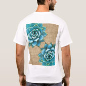 T-shirt Aquarelle succulente sur Burlap Tan (Dos)
