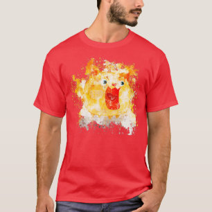 T-shirt Aquarelle surprise du chat roux peinte