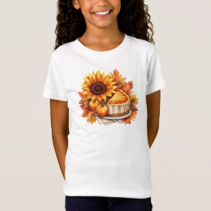 T-Shirt Aquarelle Tarte d'automne et tournesol