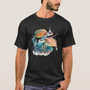 T-shirt Aquarelle Tortue de mer Sauvez les tortues Ocean A