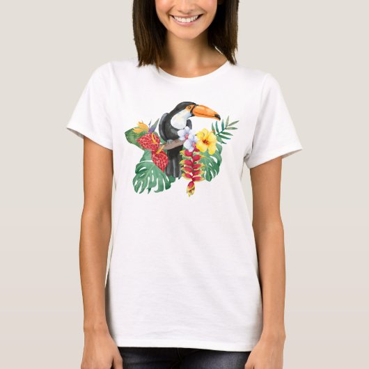 T-shirt Aquarelle Tropical Toucan (Devant)